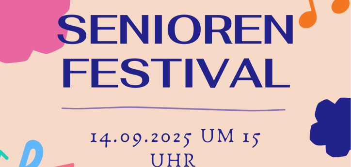 Plakat für das Seniorenfestival in der Konzertmuschel am 14.09.2025