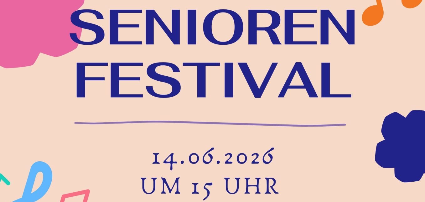 Plakat für das Seniorenfestival in der Konzertmuschel am 14.06.2026